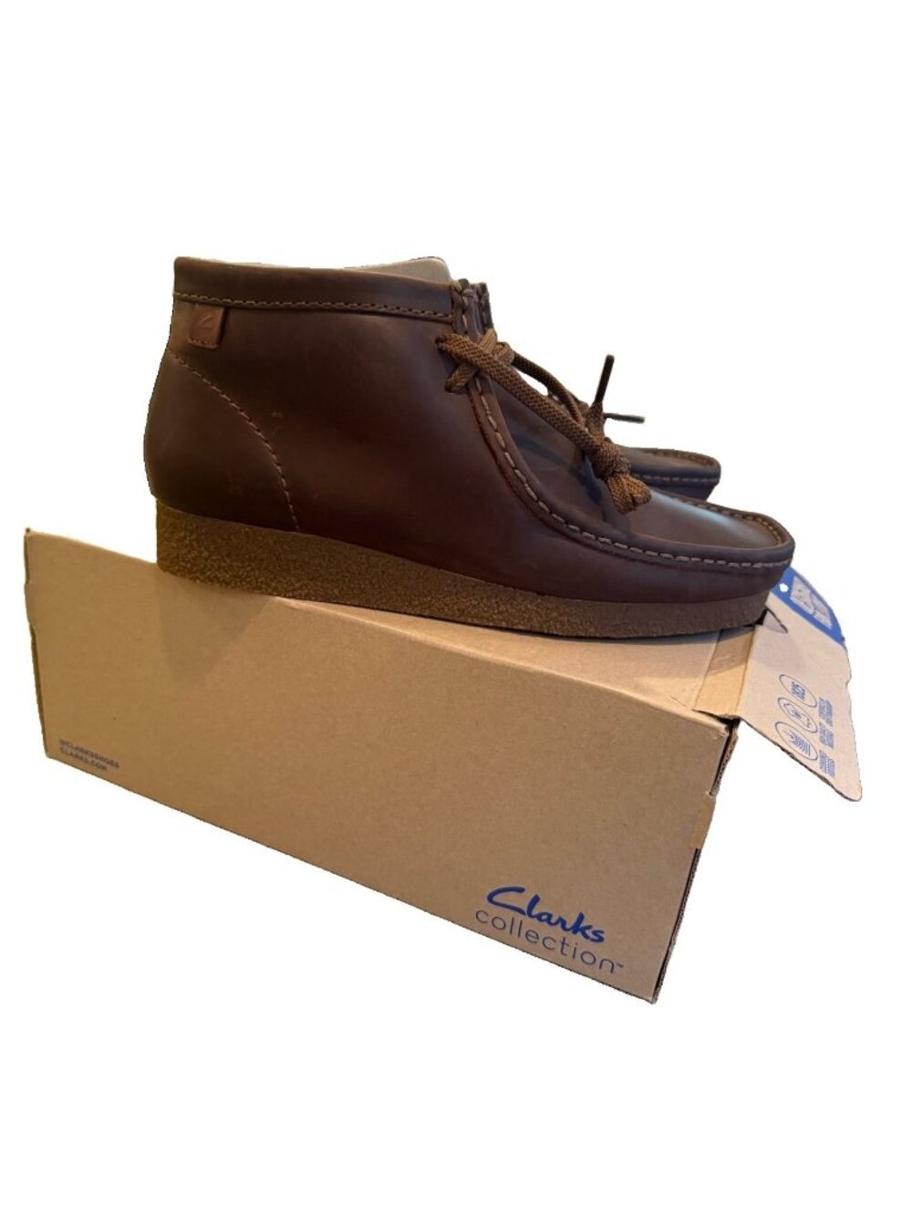 Clarks Size 10 M Men’s Shacre Flat Heel Chukka Boots Leather Brown Beeswax Shoes